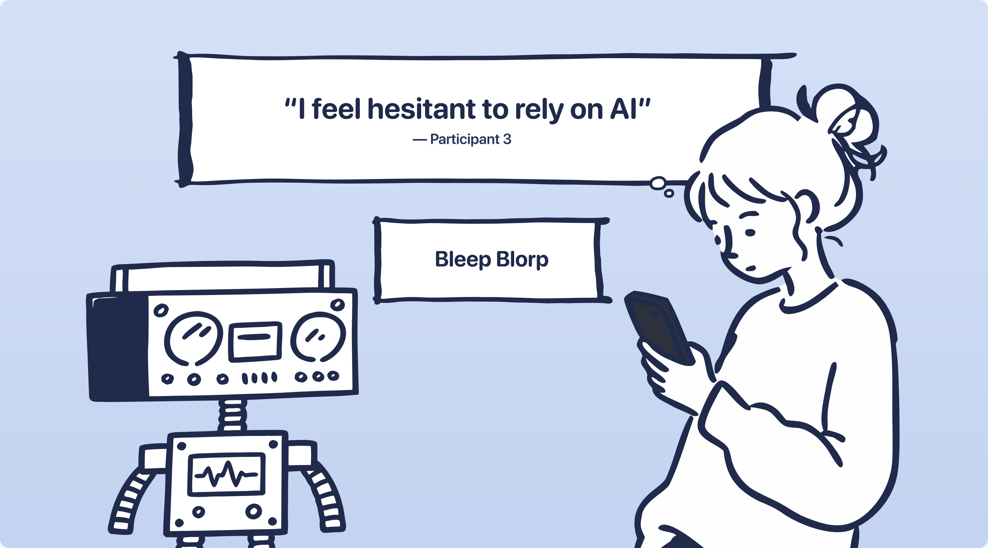 "I feel hesitant to rely on AI" — Participant 3