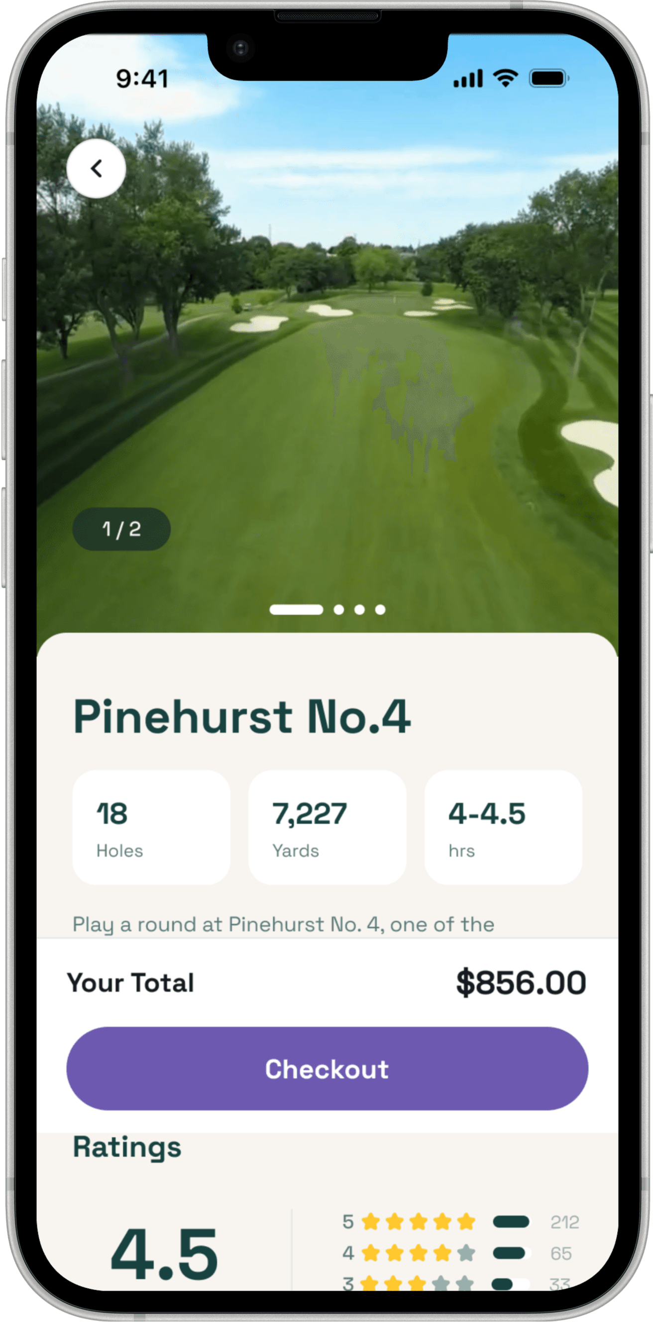 After: a sticky price pop-up keeps the total visible while scrolling