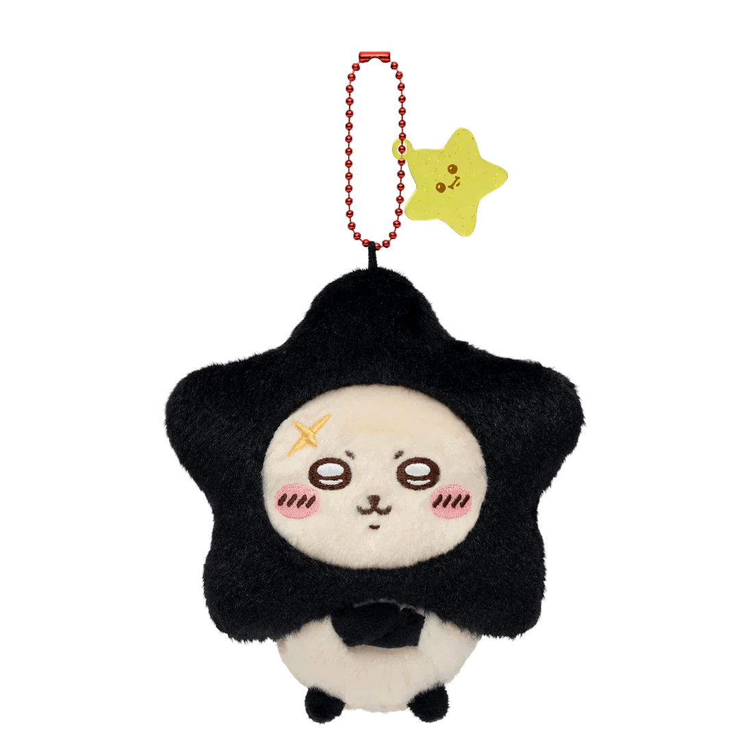 Star-shaped panda plush keychain