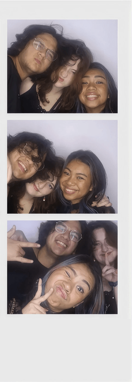 Photo booth strip with friends