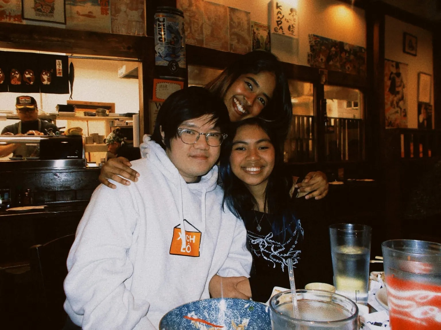 Audrey and friends at a Japanese dinner