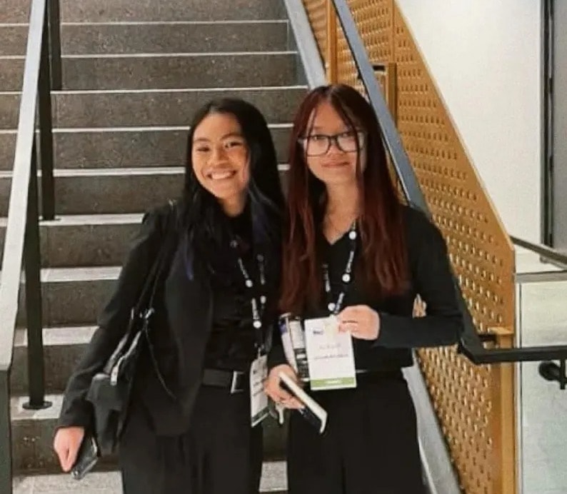 Audrey and a friend at the UX 360 conference